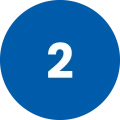Número 2 en un circulo azul